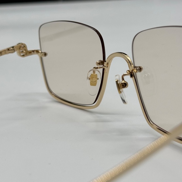 NEW GG1279S 004 GUCCI GOLD YELLOW SQUARE WOMEN GUCCI SUNGLASSES main image 7
